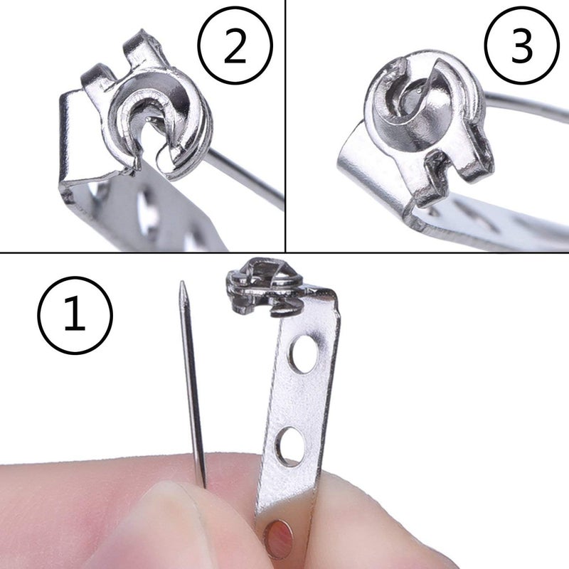 STARVAST 200 Pcs Silver Tone Brooch Pin Backs Clasp 1 Inch Bar Pins Findings 3 Holes Safety Pins for Badge Insignia, Citation Bars, Making Corsage, Name Tags, Toy Pins and Jewelry Making by STARVAST - Image 4